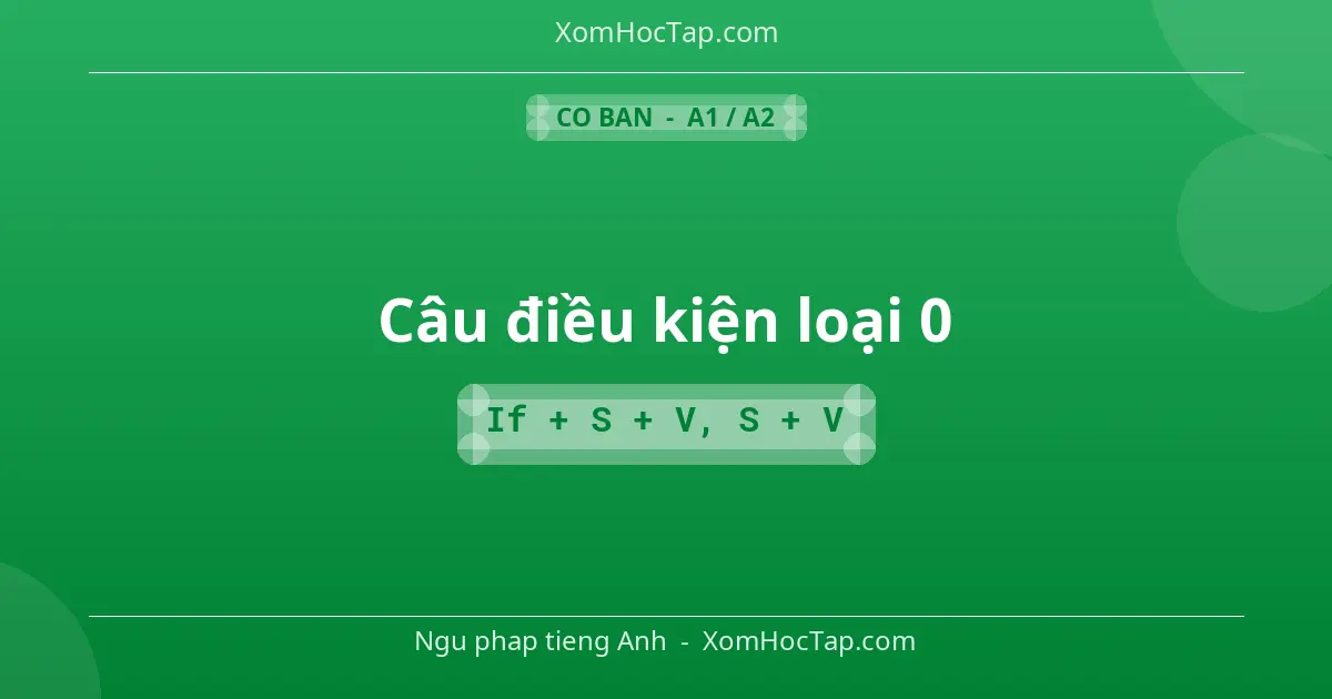 Ngu phap tieng Anh: Câu điều kiện loại 0 - Cong thuc: If + S + V, S + V