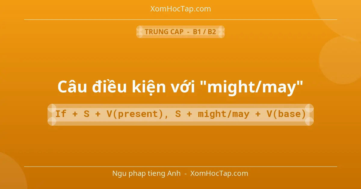 Ngu phap tieng Anh: Câu điều kiện với "might/may" - Cong thuc: If + S + V(present), S + might/may + V(base)