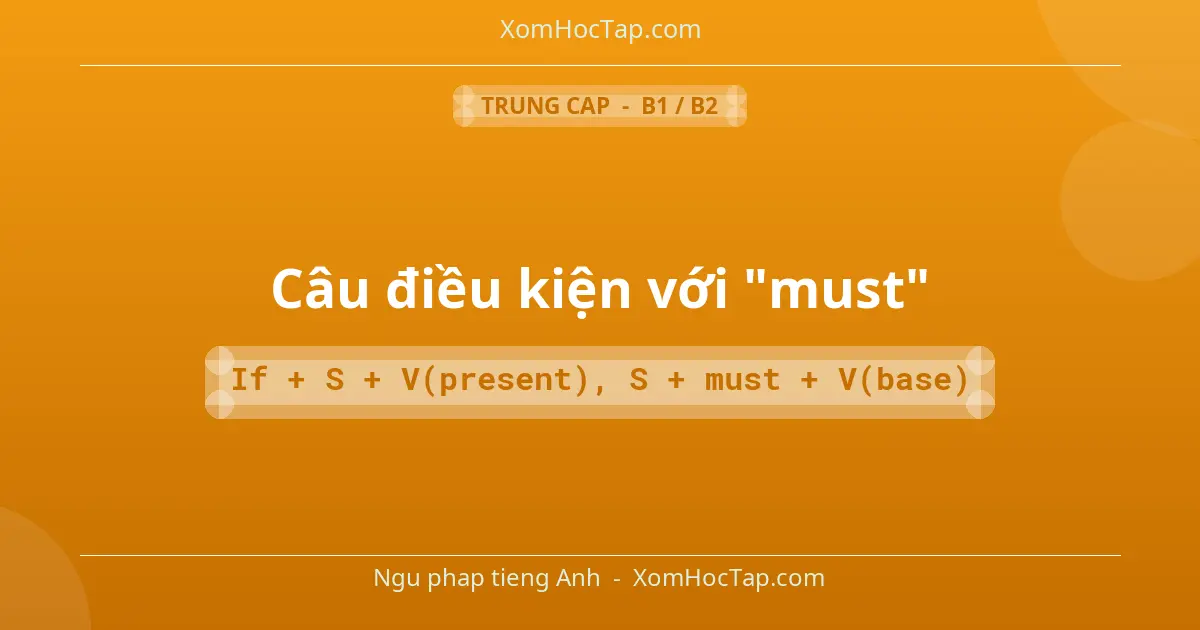 Ngu phap tieng Anh: Câu điều kiện với "must" - Cong thuc: If + S + V(present), S + must + V(base)