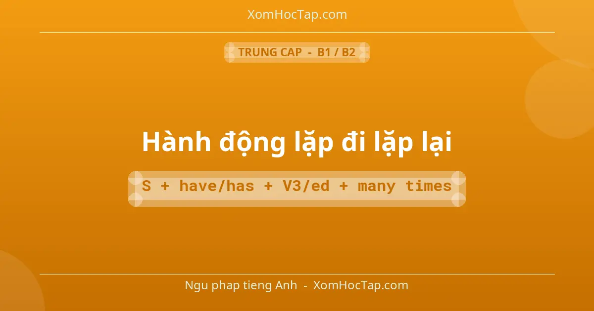 Ngu phap tieng Anh: Hành động lặp đi lặp lại - Cong thuc: S + have/has + V3/ed + many times