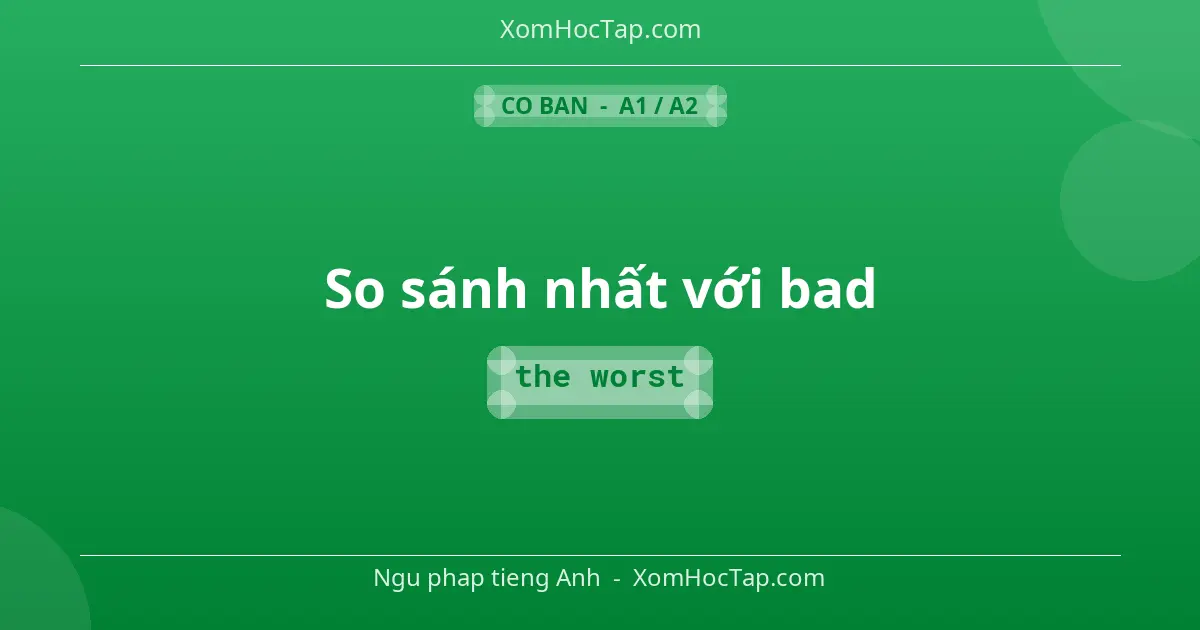 Ngu phap tieng Anh: So sánh nhất với bad - Cong thuc: the worst