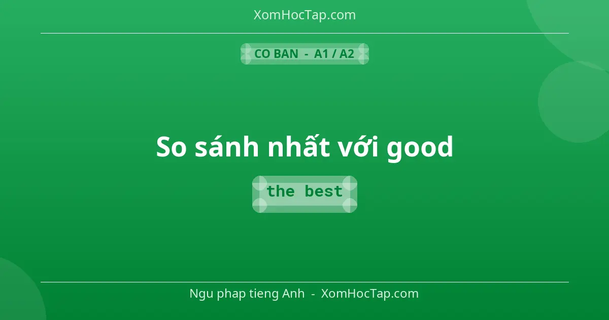 Ngu phap tieng Anh: So sánh nhất với good - Cong thuc: the best