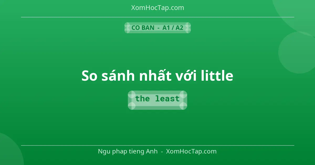 Ngu phap tieng Anh: So sánh nhất với little - Cong thuc: the least