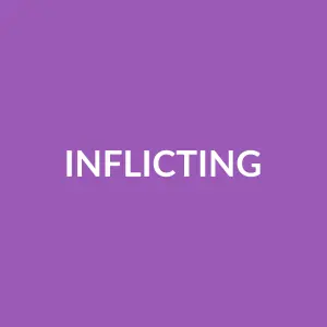 Từ vựng Inflicting: [Verb] Gây ra, giáng xuống (nỗi đau, hình phạt)